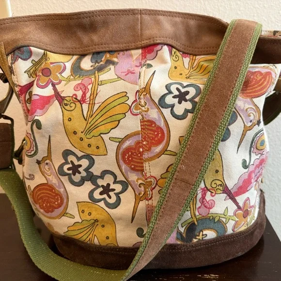 Lucky Brand Brown and Green Tote Bag with Classic Trim Crossbody Bag - Picture 13 of 13